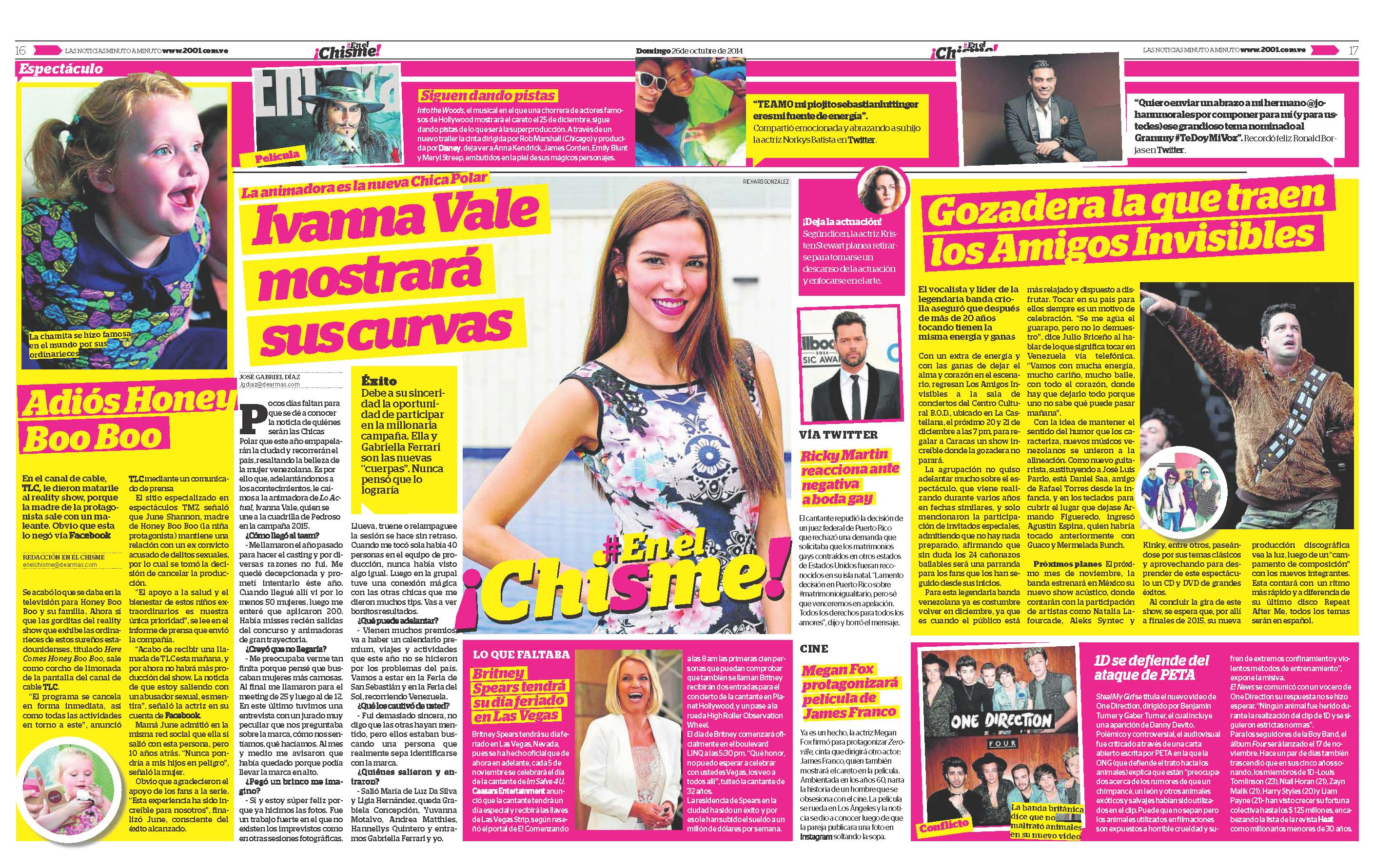 DIARIO 2001 26-10-14-Página Doble 1 y 2-GRAN CARACAS